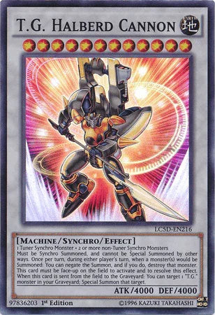 1st Edition, Earth, Legendary Collection 5D's, Machine, Super Rare, Synchro/Effect Monster T.G. Halberd Cannon [LC5D-EN216] Super Rare - Trading Card World