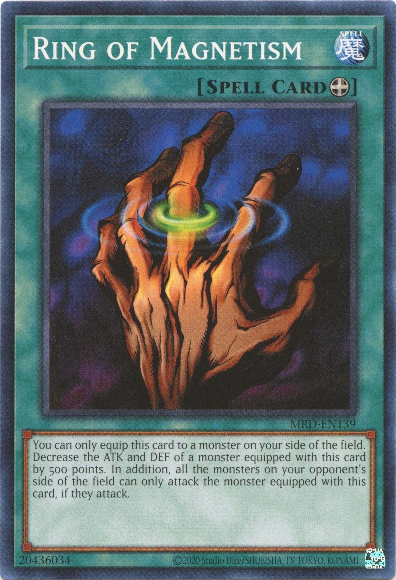 Common, Equip Spell, Metal Raiders (25th Anniversary Edition), Spell, Unlimited Ring of Magnetism (25th Anniversary) [MRD-EN139] Common - Trading Card World