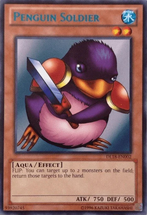 Aqua, Duelist League Promo, Effect Monster, Rare, Unlimited, Water Penguin Soldier (Blue - DL18) [DL18-EN002] Rare - Trading Card World
