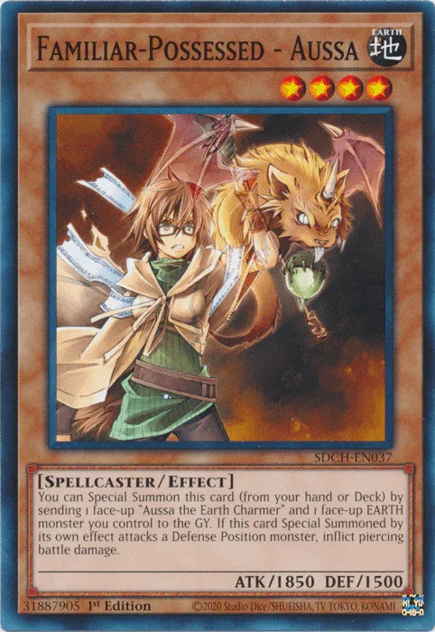 1st Edition, Common, Earth, Effect Monster, Spellcaster, Structure Deck: Spirit Charmers Familiar-Possessed - Aussa [SDCH-EN037] Common - Trading Card World
