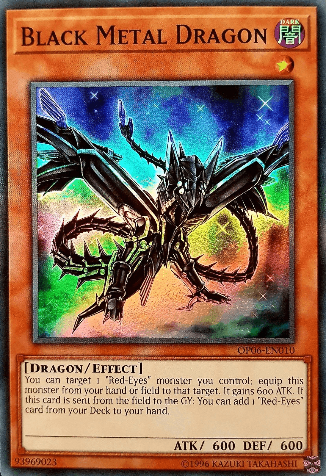 Dark, Dragon, Effect Monster, OTS Tournament Pack 6, Super Rare, Unlimited Black Metal Dragon [OP06-EN010] Super Rare - Trading Card World