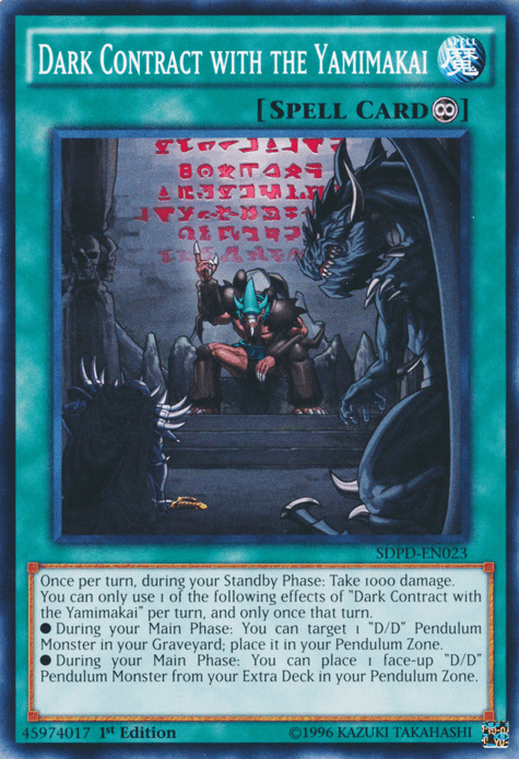 1st Edition, Common, Continuous Spell, Spell, Structure Deck: Pendulum Domination Dark Contract with the Yamimakai [SDPD-EN023] Common - Trading Card World