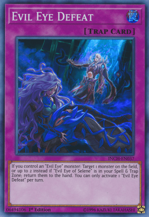 1st Edition, Normal Trap, Super Rare, The Infinity Chasers, Trap Evil Eye Defeat [INCH-EN037] Super Rare - Trading Card World