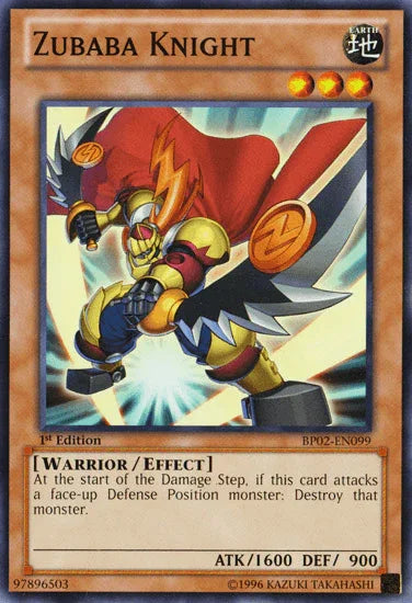 1st Edition, Battle Pack 2: War of the Giants, Common, Earth, Effect Monster, Unlimited, Warrior Zubaba Knight [BP02-EN099] Common - Trading Card World
