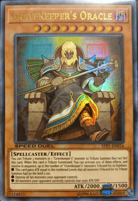 Dark, Effect Monster, Speed Duel: Tournament Pack 1, Spellcaster, Ultra Rare, Unlimited Gravekeeper's Oracle [STP1-EN016] Ultra Rare - Trading Card World