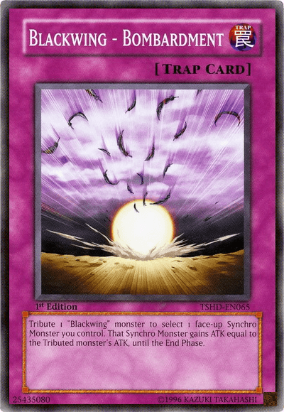 1st Edition, Common, Normal Trap, The Shining Darkness, Trap, Unlimited Blackwing - Bombardment [TSHD-EN065] Common - Trading Card World