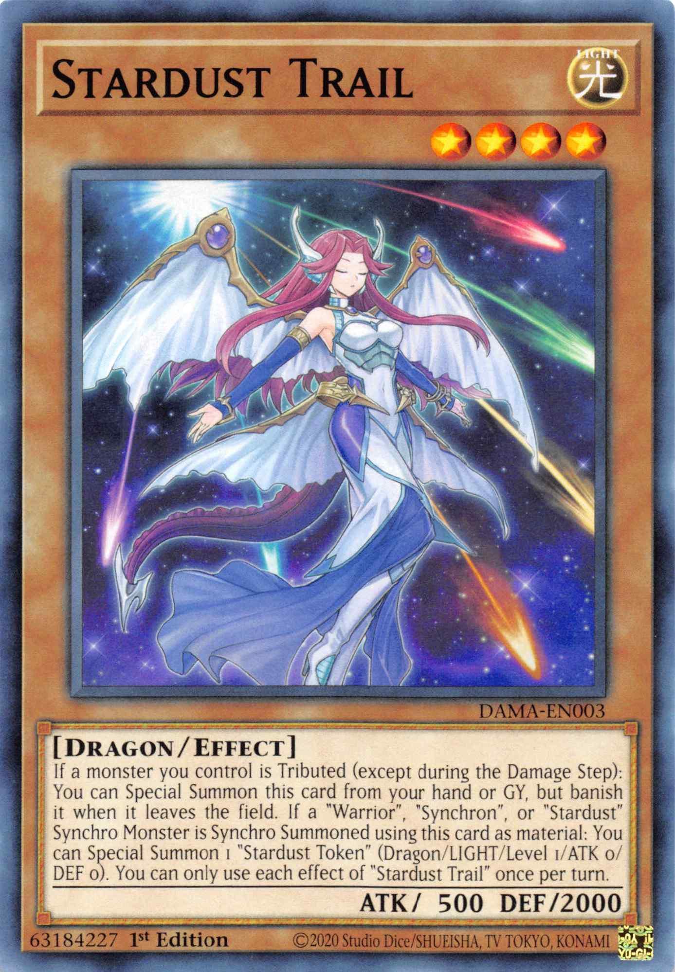 1st Edition, Common, Dawn of Majesty, Dragon, Effect Monster, Light Stardust Trail [DAMA-EN003] Common - Trading Card World