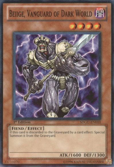 1st Edition, Common, Dark, Effect Monster, Fiend, Structure Deck: Gates of the Underworld, Unlimited Beiige, Vanguard of Dark World [SDGU-EN010] Common - Trading Card World