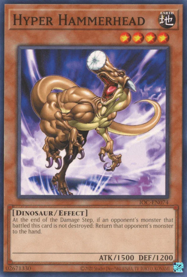 Common, Dinosaur, Earth, Effect Monster, Invasion of Chaos, Unlimited Hyper Hammerhead [IOC-EN074] Common - Trading Card World