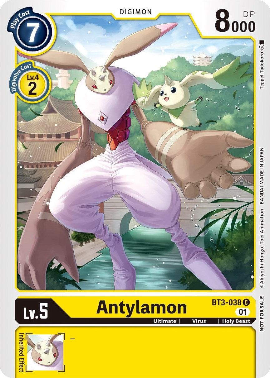 BT3-038, Common, Digimon, Holy Beast, Release Special Booster Promos, Ultimate, Virus, Yellow Antylamon [BT3-038] (Winner Pack New Awakening) [Release Special Booster Promos] - Trading Card World
