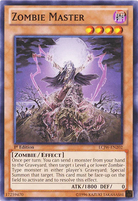 1st Edition, Common, Dark, Effect Monster, Legendary Collection 4: Joey's World, Zombie Zombie Master [LCJW-EN202] Common - Trading Card World