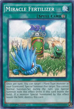 1st Edition, Battle Pack 3: Monster League, Common, Continuous Spell, Spell Miracle Fertilizer [BP03-EN162] Common - Trading Card World