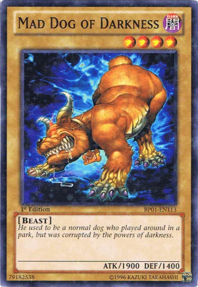 1st Edition, Battle Pack: Epic Dawn, Beast, Dark, Normal Monster, Starfoil Rare, Unlimited Mad Dog of Darkness [BP01-EN113] Starfoil Rare - Trading Card World