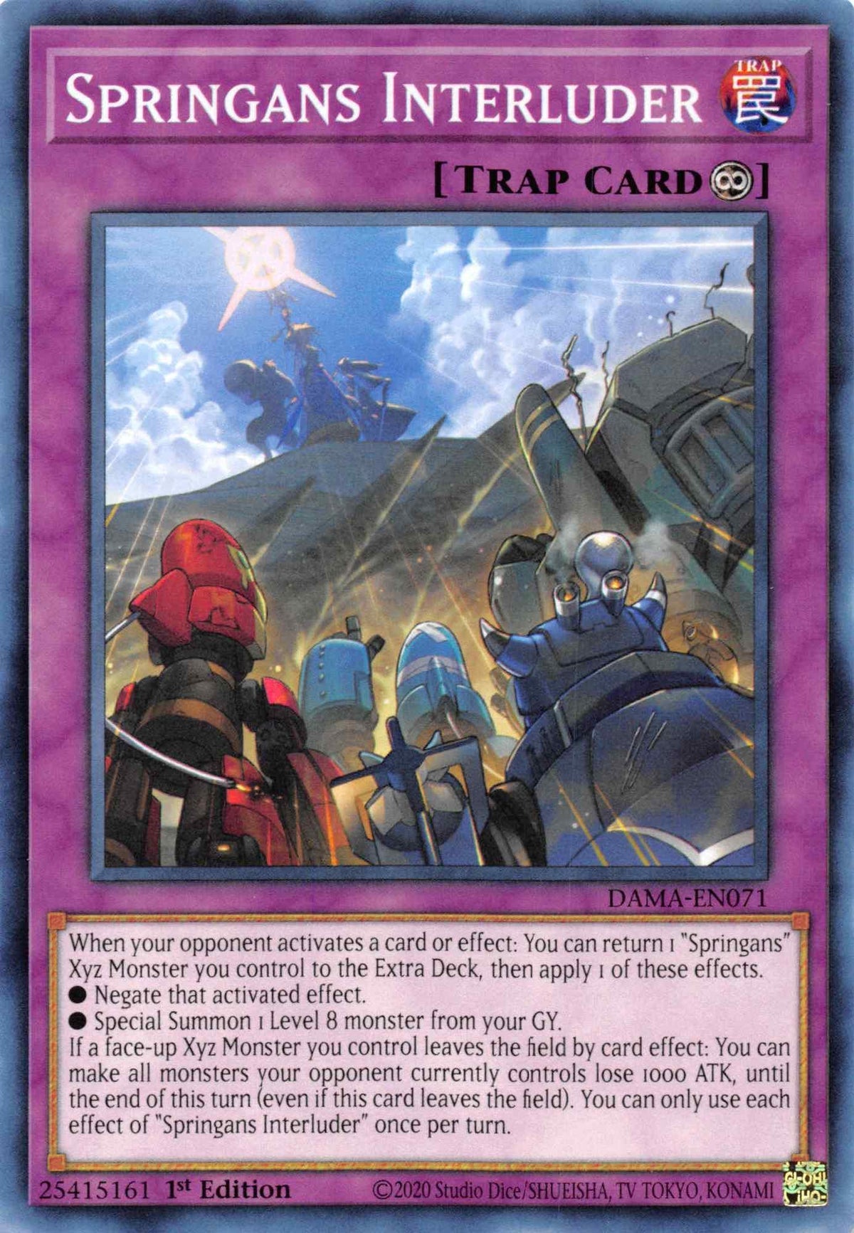 1st Edition, Common, Continuous Trap, Dawn of Majesty, Trap Springans Interluder [DAMA-EN071] Common - Trading Card World