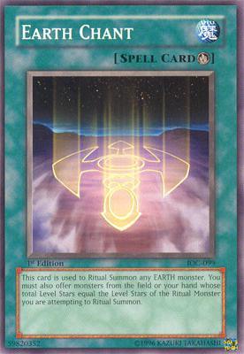 1st Edition, Common, Invasion of Chaos, Ritual Spell, Spell, Unlimited Earth Chant [IOC-099] Common - Trading Card World