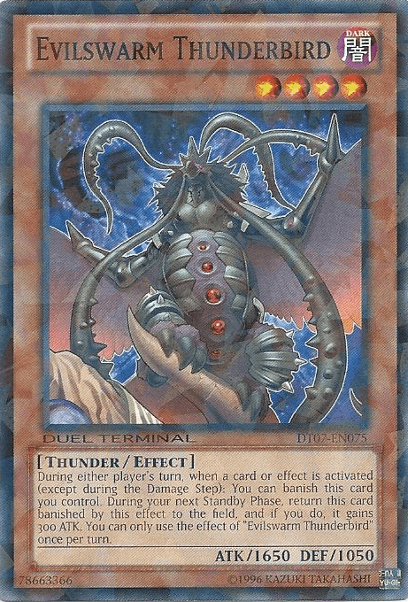 Common, Dark, Duel Terminal 7, Effect Monster, Limited, Thunder Evilswarm Thunderbird [DT07-EN075] Common - Trading Card World