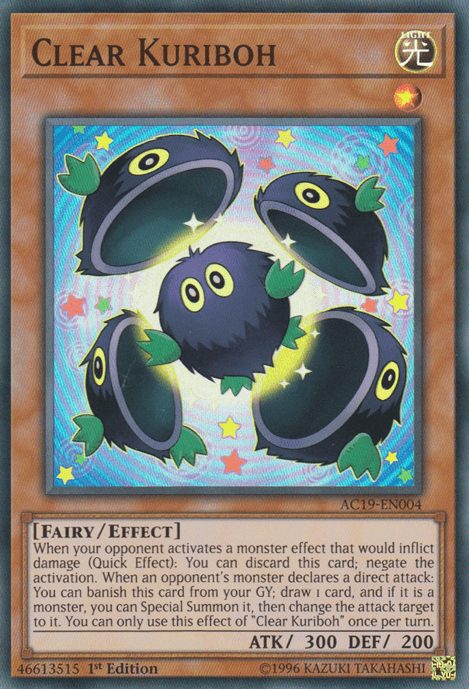 1st Edition, Advent Calendar 2019, Effect Monster, Fairy, Light, Super Rare Clear Kuriboh [AC19-EN004] Super Rare - Trading Card World