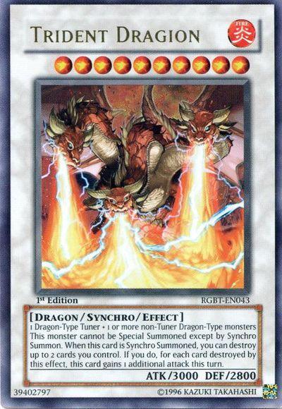1st Edition, Dragon, Fire, Raging Battle, Synchro/Effect Monster, Ultra Rare, Unlimited Trident Dragion [RGBT-EN043] Ultra Rare - Trading Card World