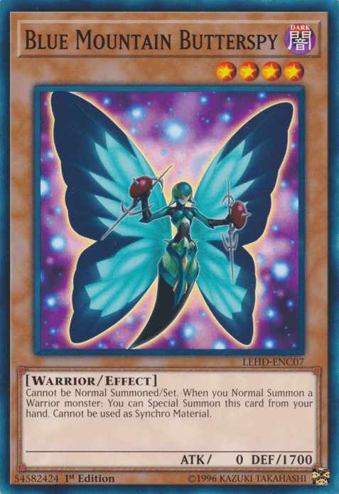 1st Edition, Common, Dark, Effect Monster, Legendary Hero Decks, Warrior Blue Mountain Butterspy [LEHD-ENC07] Common - Trading Card World
