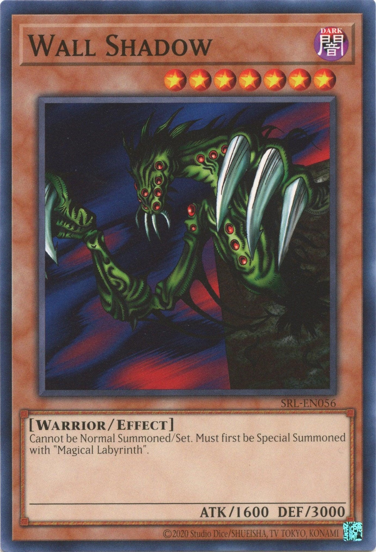 Common, Dark, Effect Monster, Spell Ruler (25th Anniversary Edition), Unlimited, Warrior Wall Shadow (25th Anniversary) [SRL-EN056] Common - Trading Card World