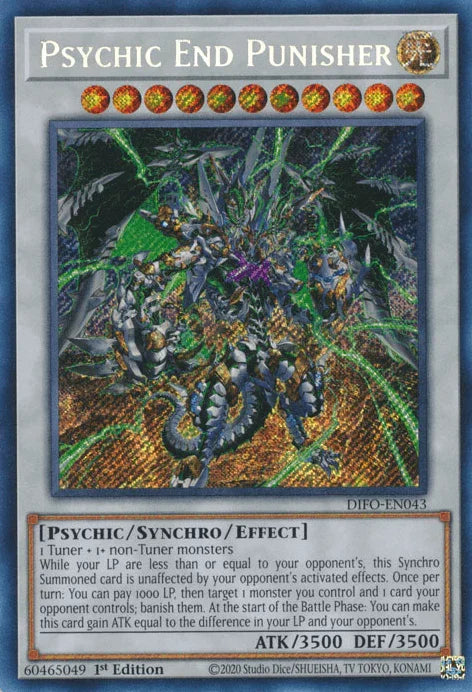 1st Edition, Dimension Force, Light, Psychic, Secret Rare, Synchro/Effect Monster Psychic End Punisher [DIFO-EN043] Secret Rare - Trading Card World