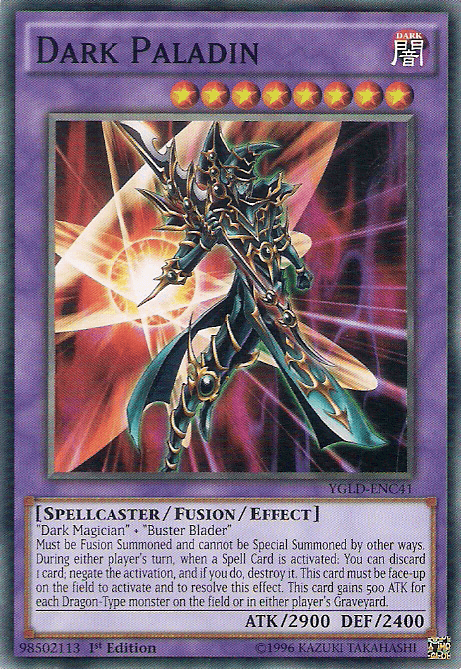 1st Edition, Common, Dark, Fusion/Effect Monster, King of Games: Yugi's Legendary Decks, Spellcaster, Unlimited Dark Paladin [YGLD-ENC41] Common - Trading Card World