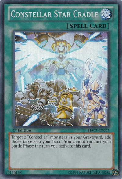 1st Edition, Hidden Arsenal 7: Knight of Stars, Normal Spell, Spell, Super Rare, Unlimited Constellar Star Cradle [HA07-EN067] Super Rare - Trading Card World
