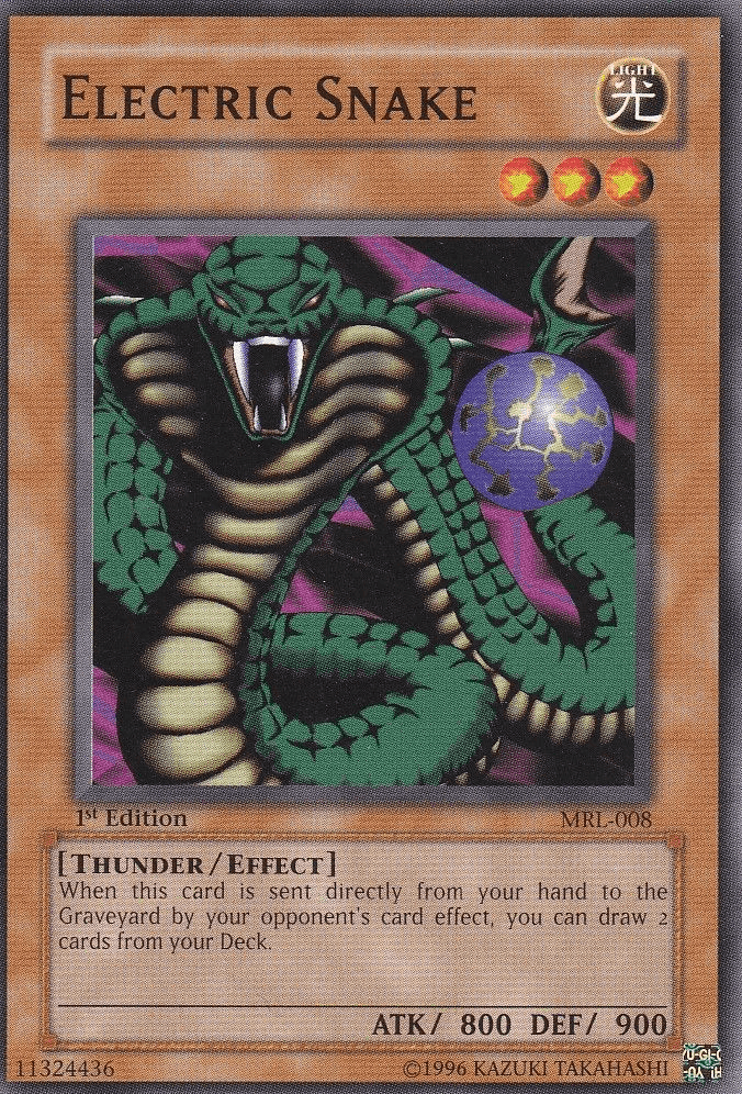 1st Edition, Common, Effect Monster, Light, Magic Ruler, Thunder, Unlimited Electric Snake [MRL-008] Common - Trading Card World