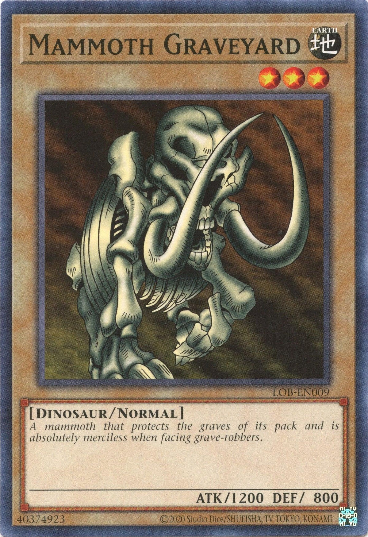 Common, Dinosaur, Earth, Legend of Blue Eyes White Dragon (25th Anniversary Edition), Normal Monster, Unlimited Mammoth Graveyard (25th Anniversary) [LOB-EN009] Common - Trading Card World