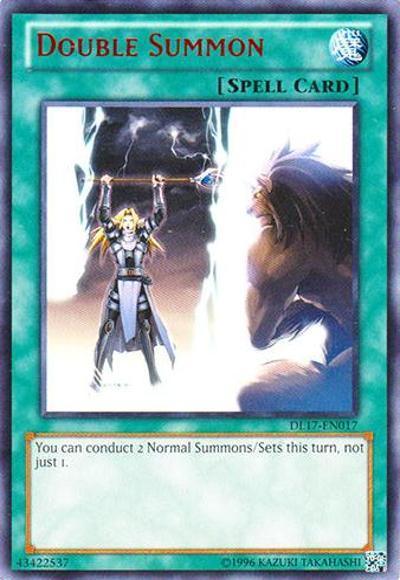 Duelist League Promo, Normal Spell, Rare, Spell, Unlimited Double Summon (Green) [DL17-EN017] Rare - Trading Card World