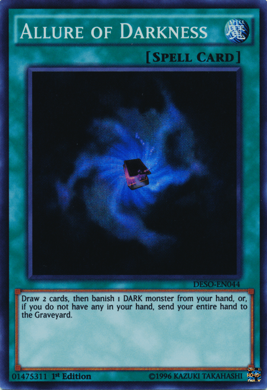 1st Edition, Destiny Soldiers, Normal Spell, Spell, Super Rare Allure of Darkness [DESO-EN044] Super Rare - Trading Card World
