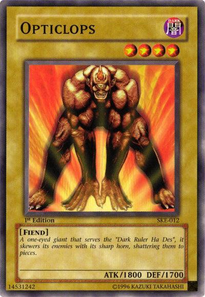 1st Edition, Common, Dark, Fiend, Normal Monster, Starter Deck: Kaiba Evolution, Unlimited Opticlops [SKE-012] Common - Trading Card World