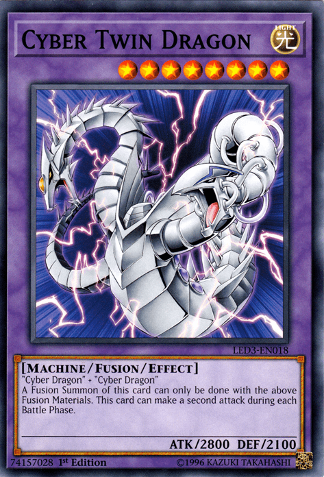 1st Edition, Common, Fusion/Effect Monster, Legendary Duelists: White Dragon Abyss, Light, Machine Cyber Twin Dragon [LED3-EN018] Common - Trading Card World