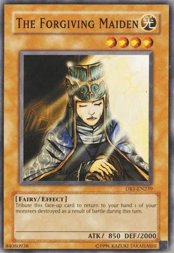 Common, Dark Beginning 1, Effect Monster, Fairy, Light, Unlimited The Forgiving Maiden [DB1-EN239] Common - Trading Card World