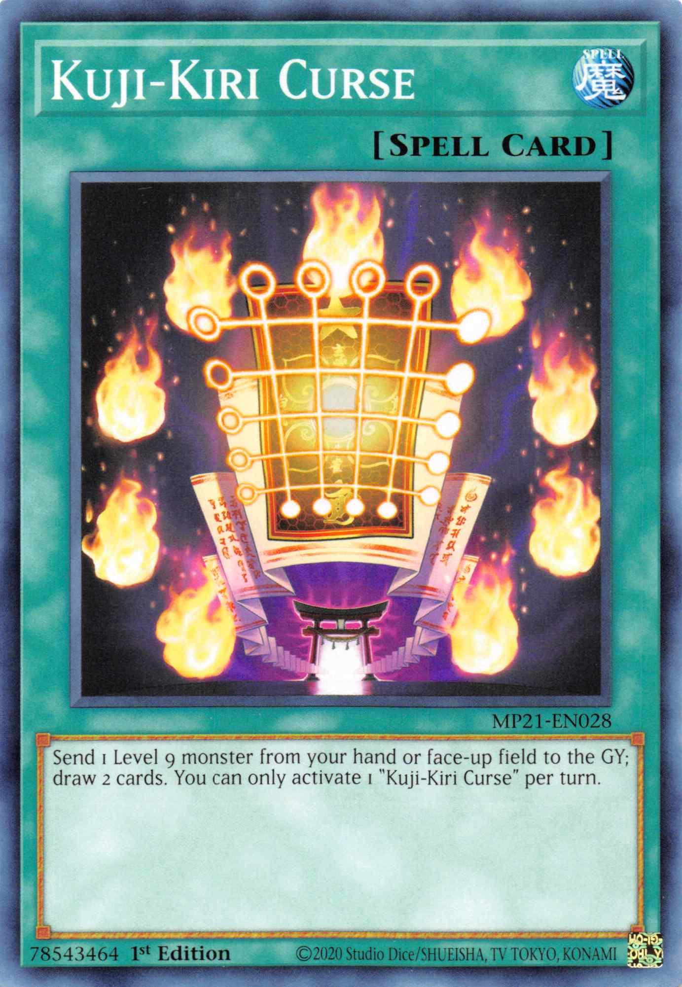 1st Edition, 2021 Tin of Ancient Battles, Common, Normal Spell, Spell Kuji-Kiri Curse [MP21-EN028] Common - Trading Card World