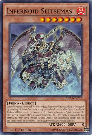 1st Edition, 2015 Mega-Tins Mega Pack, Common, Effect Monster, Fiend, Fire Infernoid Seitsemas [MP15-EN207] Common - Trading Card World