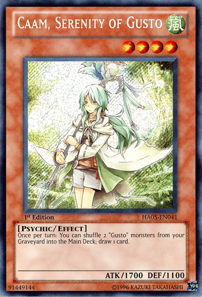 1st Edition, Effect Monster, Hidden Arsenal 5: Steelswarm Invasion, Psychic, Secret Rare, Unlimited, Wind Caam, Serenity of Gusto [HA05-EN041] Secret Rare - Trading Card World