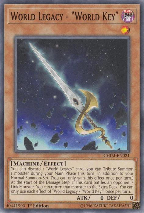 1st Edition, Chaos Impact, Common, Dark, Effect Monster, Machine, Unlimited World Legacy - "World Key" [CHIM-EN021] Common - Trading Card World