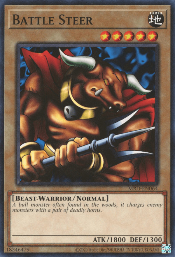 Beast-Warrior, Common, Earth, Metal Raiders, Normal Monster, Unlimited Battle Steer [MRD-EN064] Common - Trading Card World