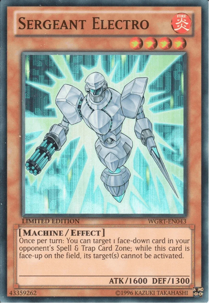 Battle Pack 2: War of the Giants Reinforcements, Effect Monster, Fire, Limited, Super Rare Sergeant Electro [WGRT-EN043] Super Rare - Trading Card World