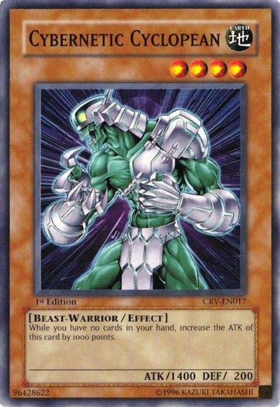 1st Edition, Beast-Warrior, Common, Cybernetic Revolution, Earth, Effect Monster, Unlimited Cybernetic Cyclopean [CRV-EN017] Common - Trading Card World