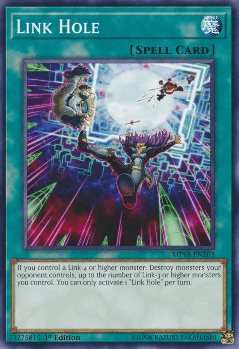 1st Edition, 2018 Mega-Tins Mega Pack, Common, Normal Spell, Spell Link Hole [MP18-EN203] Common - Trading Card World