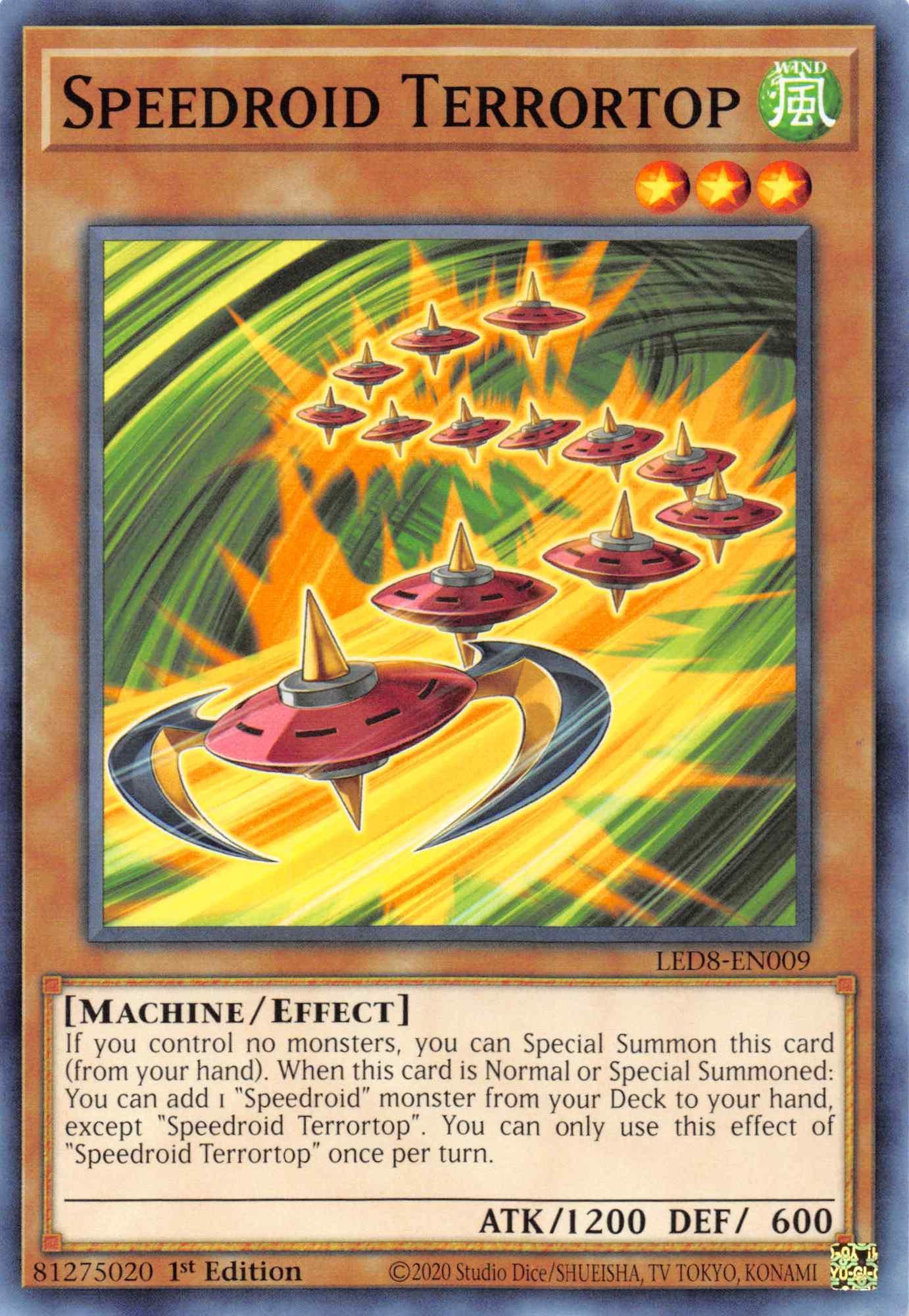 1st Edition, Common, Effect Monster, Legendary Duelists: Synchro Storm, Machine, Wind Speedroid Terrortop [LED8-EN009] Common - Trading Card World