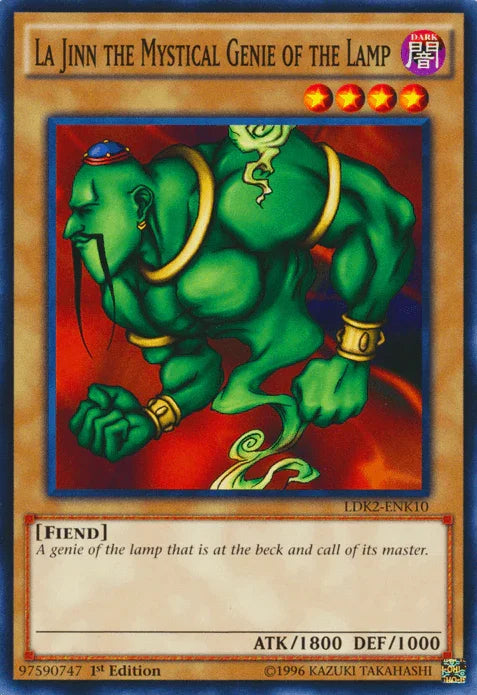 1st Edition, Common, Dark, Fiend, Legendary Decks II, Normal Monster, Unlimited La Jinn the Mystical Genie of the Lamp [LDK2-ENK10] Common - Trading Card World