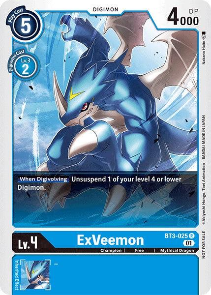 Blue, BT3-025, Champion, Digimon, Free, Mythical Dragon, Rare, Release Special Booster Promos ExVeemon [BT3-025] (Winner Pack Double Diamond) [Release Special Booster Promos] - Trading Card World