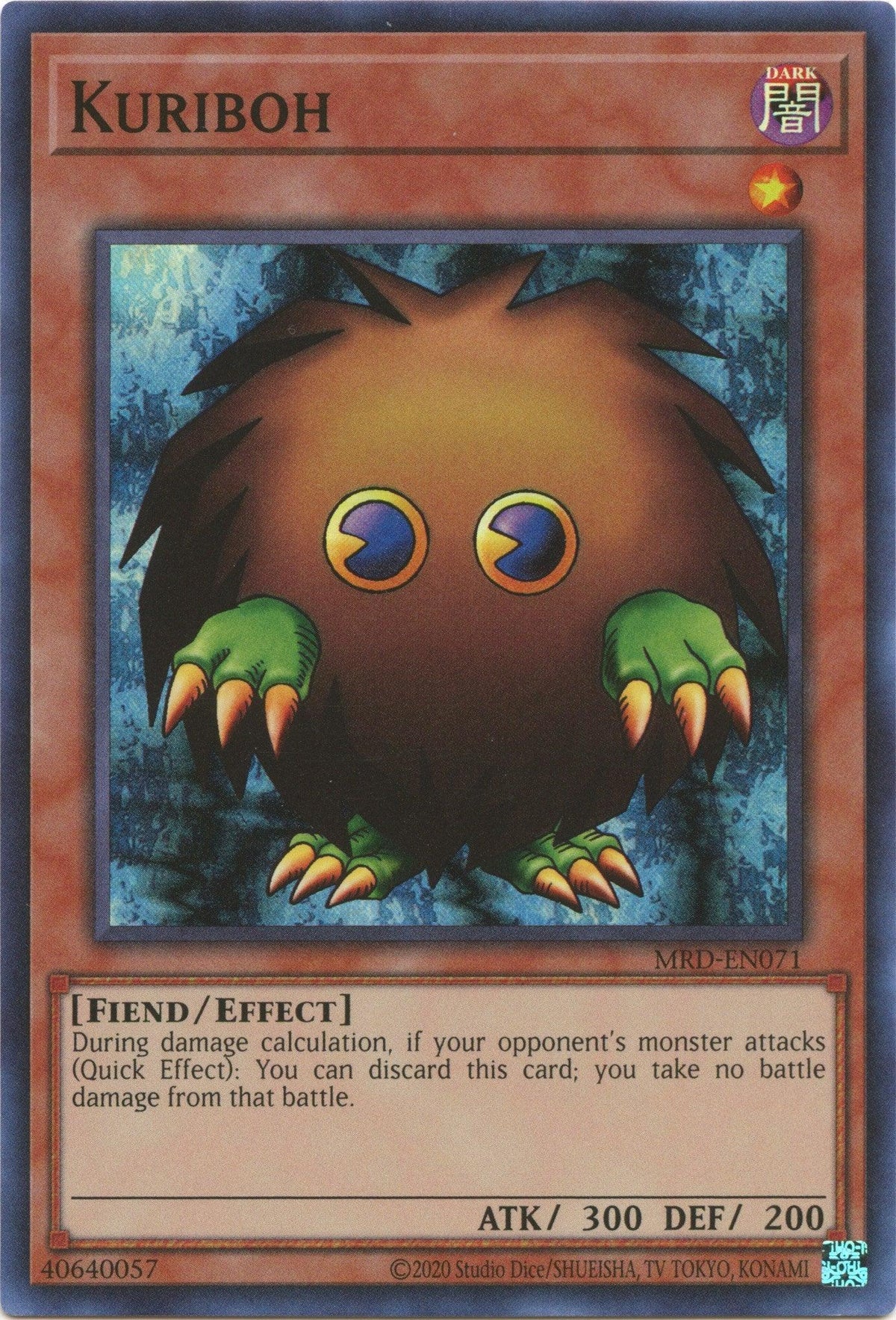 Dark, Effect Monster, Fiend, Metal Raiders (25th Anniversary Edition), Super Rare, Unlimited Kuriboh (25th Anniversary) [MRD-EN071] Super Rare - Trading Card World