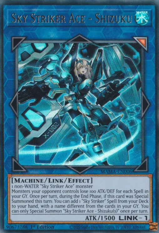 1st Edition, Link/Effect Monster, Machine, Magnificent Mavens, Ultra Rare, Water Sky Striker Ace - Shizuku [MAMA-EN006] Ultra Rare - Trading Card World