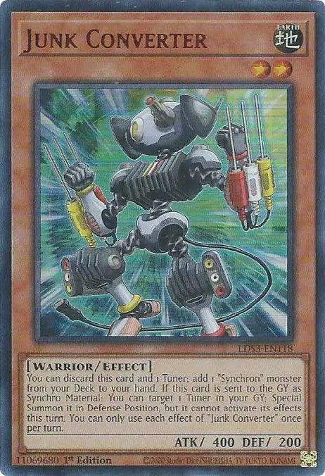 1st Edition, Earth, Effect Monster, Legendary Duelists: Season 3, Ultra Rare, Warrior Junk Converter (Red) [LDS3-EN118] Ultra Rare - Trading Card World