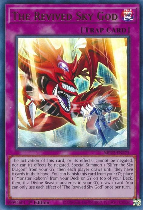1st Edition, 2022 Tin of the Pharaoh's Gods, Normal Trap, Trap, Ultra Rare The Revived Sky God [MP22-EN273] Ultra Rare - Trading Card World