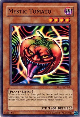 Common, Dark, Effect Monster, Plant, Retro Pack 1, Unlimited Mystic Tomato [RP01-EN076] Common - Trading Card World
